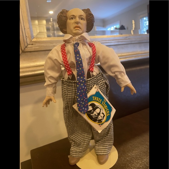 VINTAGE 1988 THREE STOOGES DOLLS 14" WITH TAGS CURLY AND LARRY SET - Picture 3 of 7